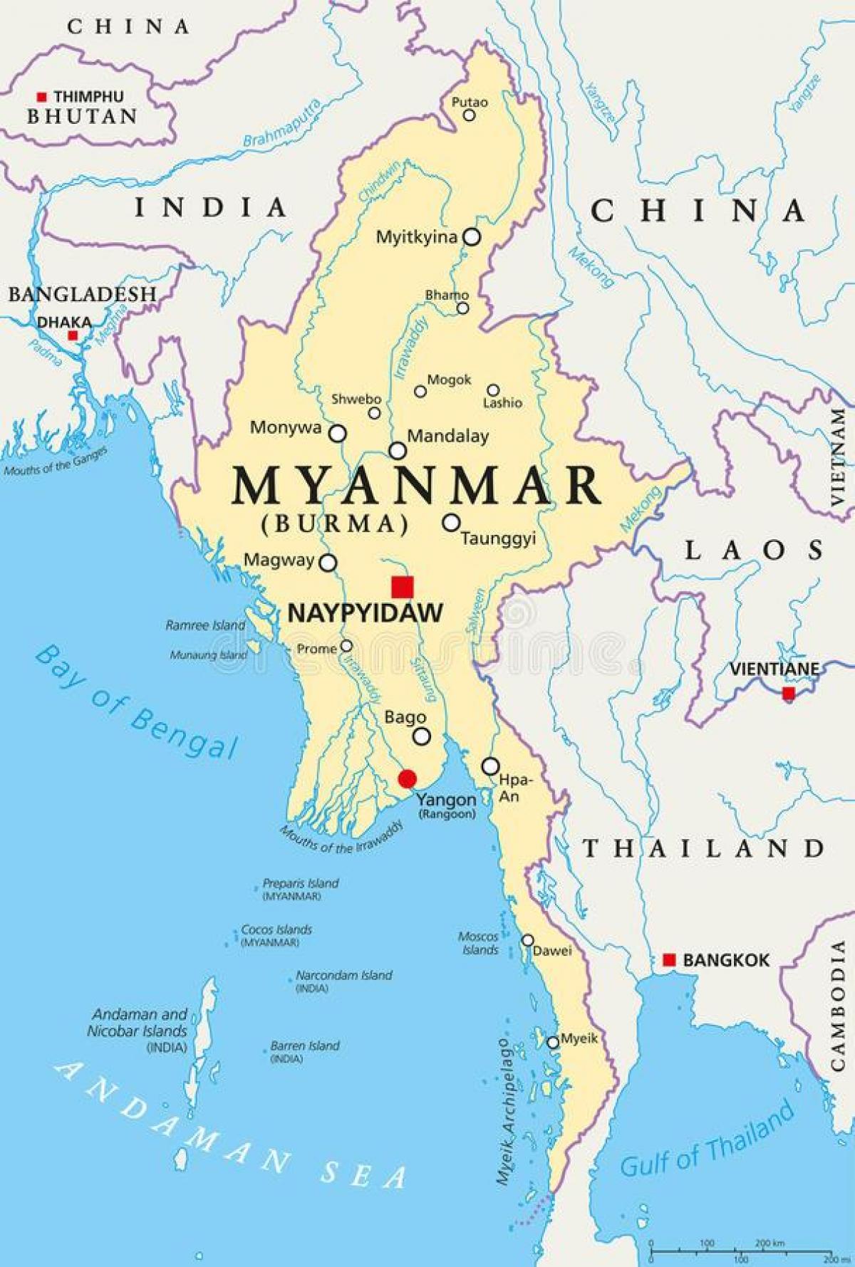 naypyidaw Μιανμάρ χάρτης
