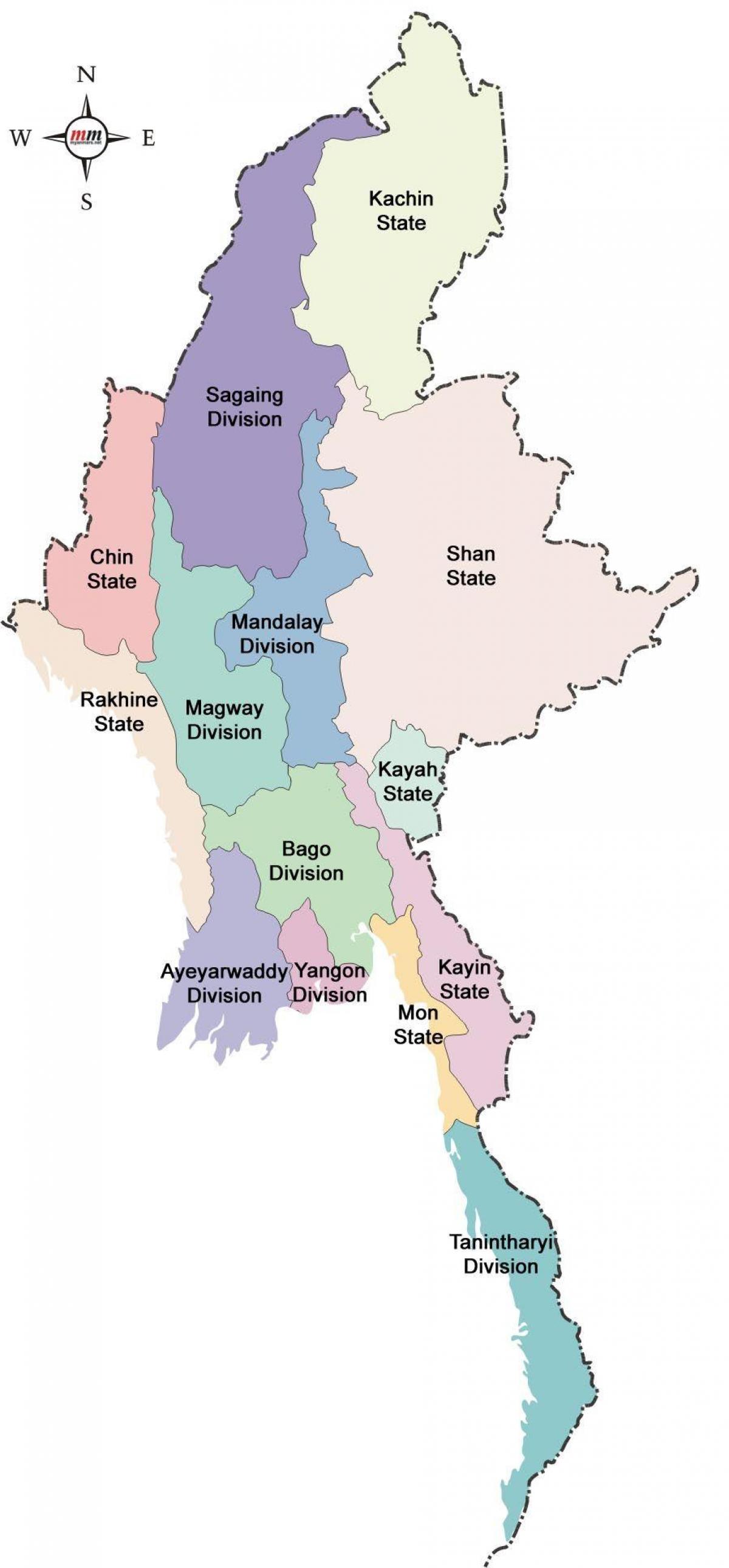 Βιρμανία μέλη χάρτης