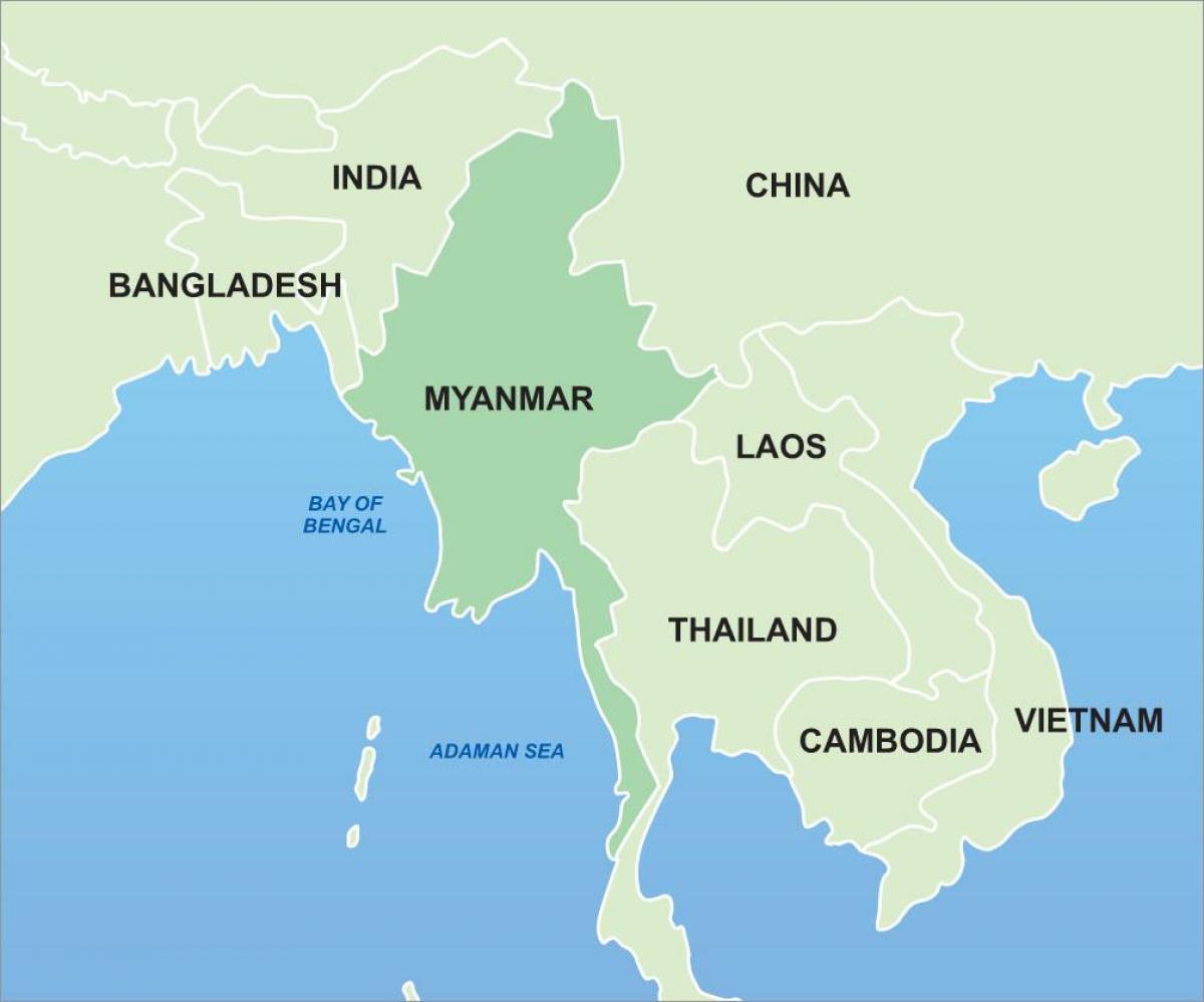 Μιανμάρ στην ασία χάρτη