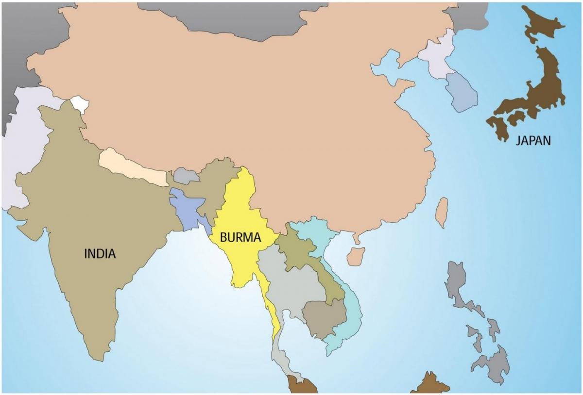 Μιανμάρ σε παγκόσμιο χάρτη
