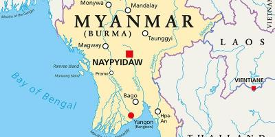 Μιανμάρ χάρτη της χώρας