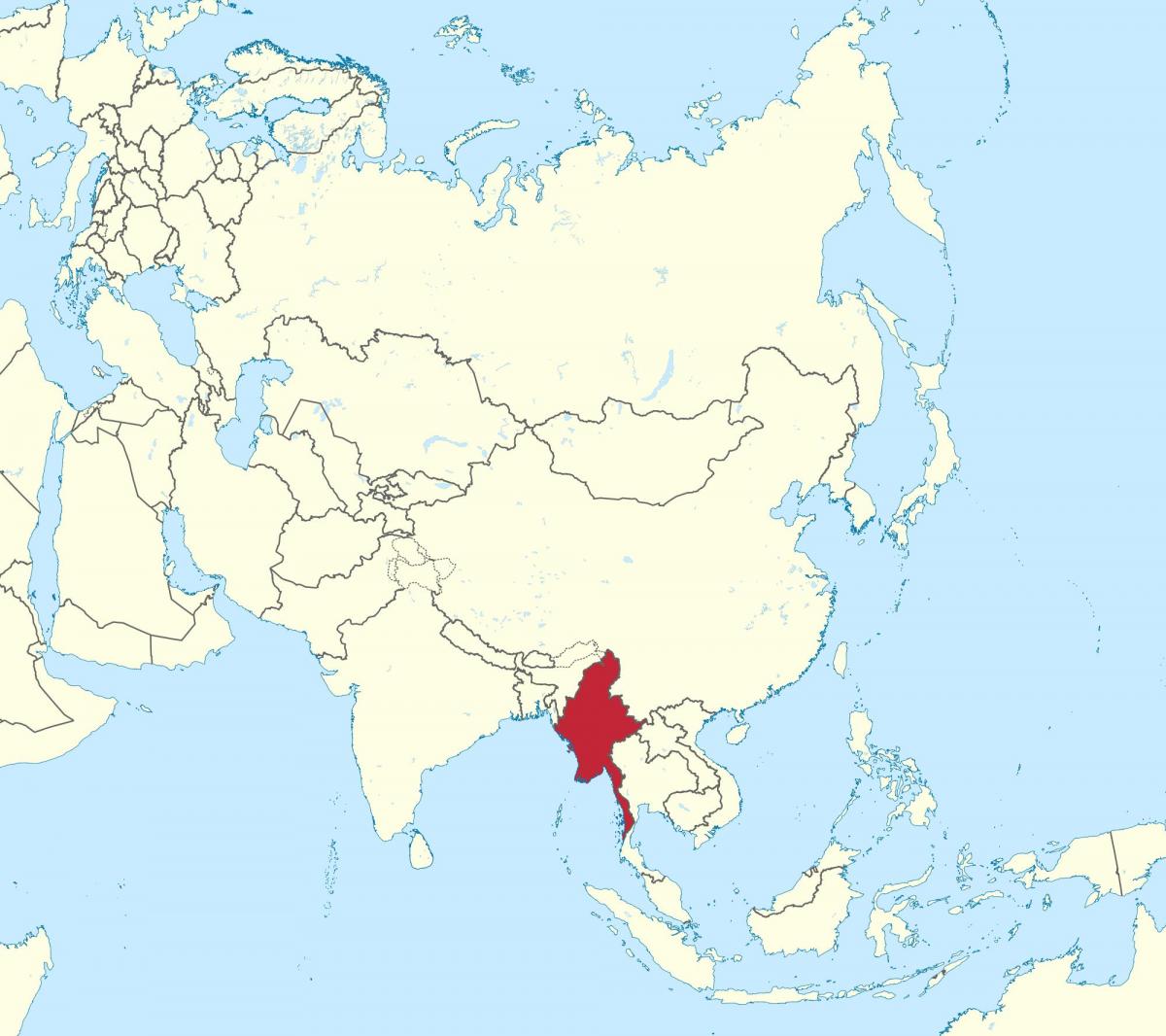 παγκόσμιο χάρτη Βιρμανία Myanmar