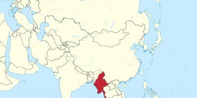 Παγκόσμιο χάρτη Βιρμανία Myanmar