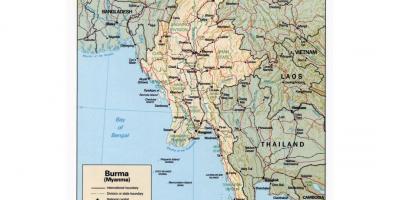 Χάρτης με τις πόλεις της Μιανμάρ