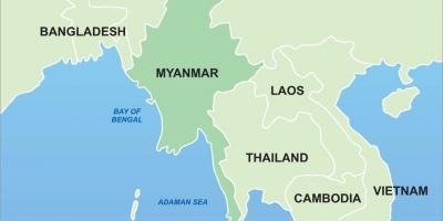 Μιανμάρ στην ασία χάρτη