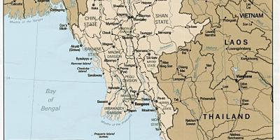 Γιανγκόν Βιρμανία χάρτης