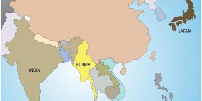Μιανμάρ σε παγκόσμιο χάρτη
